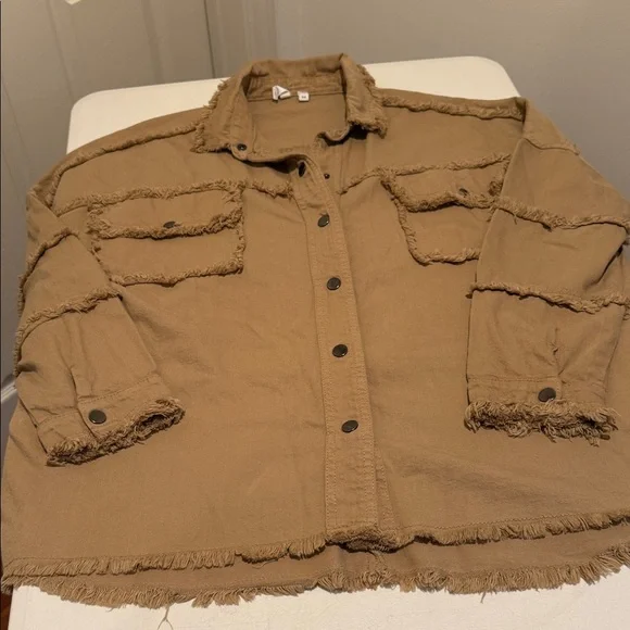 NWOT Olive Rock & Roll Utility Field Jacket Oversized Medium by elan - Picture 4 of 13